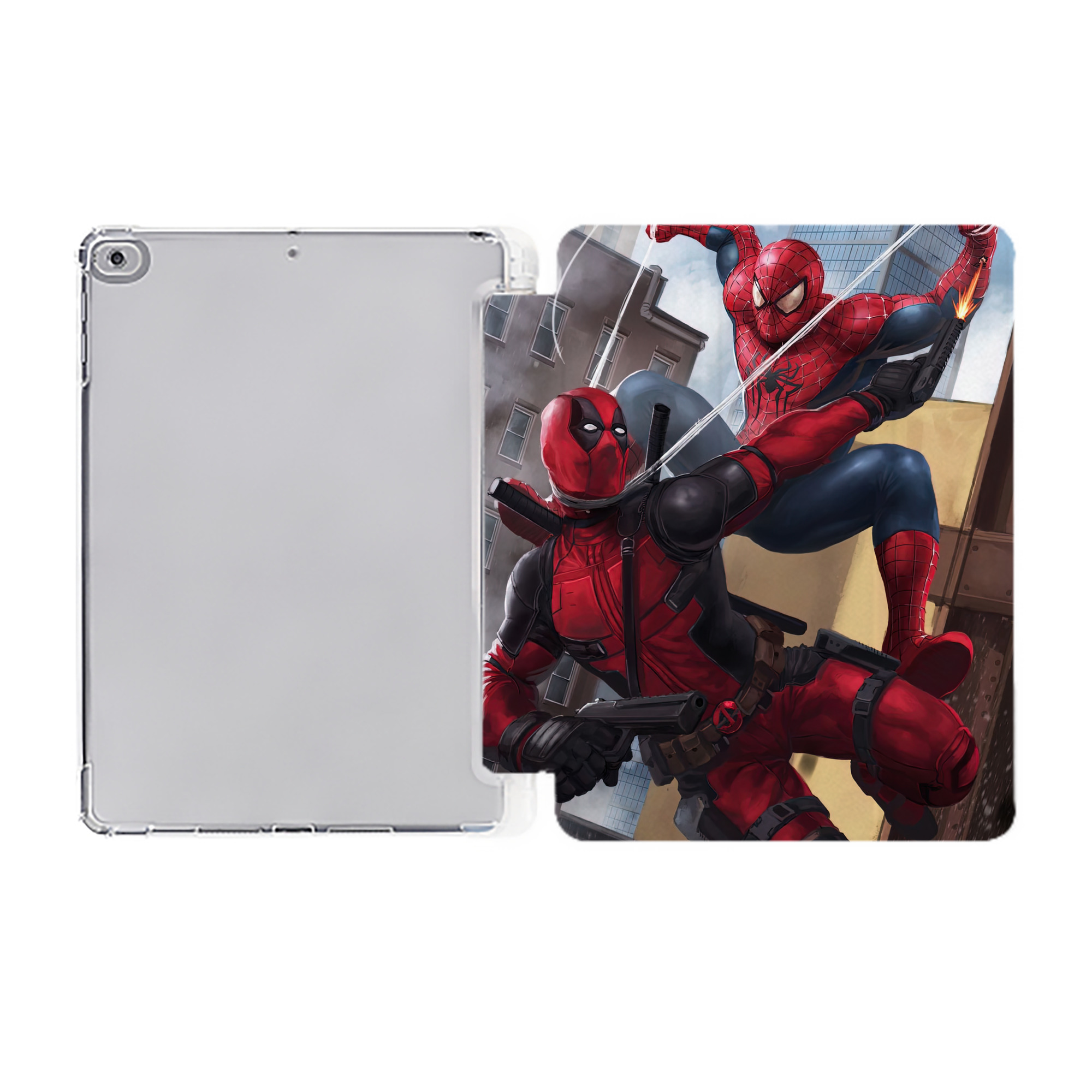 （画像用） Deadpool デッドプール IPad ケース ペン収納付き 三つ折りスタンド PUレザー×シリコン 対応機種9.5/10.5/10.9インチ